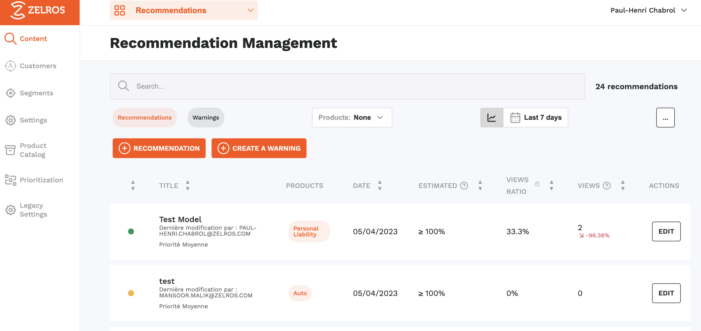 Recommendation Overview